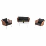 ΣΑΛΟΝΙ ΕΞ.ΧΩΡΟΥ 4ΤΜΧ FREJA HM6057.01 ΑΛΟΥΜ. ΛΕΥΚΟ-PE RATTAN ΜΠΕΖ-ΑΝΘΡΑΚΙ ΜΑΞΙΛΑΡΙΑ - Image 5