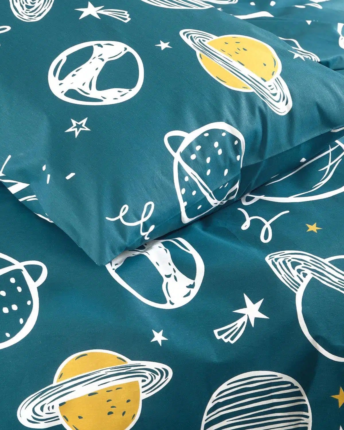 saturn_bed_dtl Σετ Παιδικές Μαξιλαροθήκες από 100% Βαμβάκι 50x70εκ. Saturn Πετρολ Rythmos - Image 1