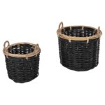 ΣΕΤ 2 ΚΑΛΑΘΙΑ POTTS HM4379 ΜΑΥΡO&ΦΥΣΙΚΟ ΧΡΩΜΑ- CL RATTAN Φ61+Φ45εκ. - Image 4