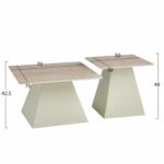 ΣΕΤ 2 ΤΡΑΠΕΖΙΑ ΣΑΛΟΝΙΟΥ QUBER(X) HM18311.04 ΚΕΡΑΜΙΚΑ TOP ΤΕΤΡΑΓΩΝΑ--ΒΑΣΕΙΣ ΣΑΜΠΑΝΙ - Image 2