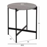 ΣΕΤ 2ΤΜΧ ΤΡΑΠΕΖΙΑ ΣΑΛΟΝΙΟΥ RONDA HM21089.01 MDF ΓΚΡΙ ΜΑΡΜΑΡΟ Φ80εκ & Φ50εκ - Image 3