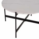 ΣΕΤ 2ΤΜΧ ΤΡΑΠΕΖΙΑ ΣΑΛΟΝΙΟΥ RONDA HM21089.04 MDF ΛΕΥΚΟ ΜΑΡΜΑΡΟ Φ80εκ & Φ50εκ - Image 4