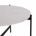 ΣΕΤ 2ΤΜΧ ΤΡΑΠΕΖΙΑ ΣΑΛΟΝΙΟΥ RONDA HM21089.04 MDF ΛΕΥΚΟ ΜΑΡΜΑΡΟ Φ80εκ & Φ50εκ - Image 6