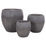ΣΕΤ 3ΤΜΧ ΓΛΑΣΤΡΕΣ ΣΕΙΡΑ GARDENER HM4725 FIBERCLAY-ΣΕ ΣΚΟΥΡΟ CEMENT ΧΡΩΜΑ Φ55x54Υεκ - Image 2