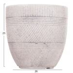 ΣΕΤ 4ΤΜΧ ΓΛΑΣΤΡΕΣ ΣΤΡΟΓΓΥΛΕΣ ΣΕΙΡΑ GARDENER HM4719 FIBERCLAY-ΧΡΩΜΑ CEMENT Φ44x43Υεκ - Image 6