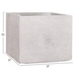 ΣΕΤ 4ΤΜΧ ΓΛΑΣΤΡΕΣ ΤΕΤΡΑΓΩΝΕΣ GARDENER HM4730 FIBERCLAY ΓΚΡΙ CEMENT 37x37x32Υεκ. - Image 3