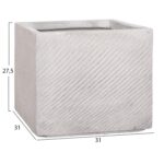 ΣΕΤ 4ΤΜΧ ΓΛΑΣΤΡΕΣ ΤΕΤΡΑΓΩΝΕΣ GARDENER HM4730 FIBERCLAY ΓΚΡΙ CEMENT 37x37x32Υεκ. - Image 4