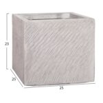 ΣΕΤ 4ΤΜΧ ΓΛΑΣΤΡΕΣ ΤΕΤΡΑΓΩΝΕΣ GARDENER HM4730 FIBERCLAY ΓΚΡΙ CEMENT 37x37x32Υεκ. - Image 5