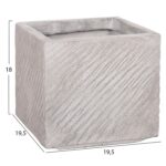 ΣΕΤ 4ΤΜΧ ΓΛΑΣΤΡΕΣ ΤΕΤΡΑΓΩΝΕΣ GARDENER HM4730 FIBERCLAY ΓΚΡΙ CEMENT 37x37x32Υεκ. - Image 6