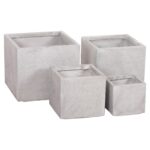 ΣΕΤ 4ΤΜΧ ΓΛΑΣΤΡΕΣ ΤΕΤΡΑΓΩΝΕΣ GARDENER HM4730 FIBERCLAY ΓΚΡΙ CEMENT 37x37x32Υεκ. - Image 7