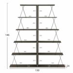 ΣΕΤ ΒΙΒΛΙΟΘΗΚΕΣ 2ΤΜΧ MINI TARS HM11772.13 ΜΕΛΑΜΙΝΗ OLIVE GREY-ΜΑΥΡΕΣ ΒΕΡΓΕΣ 65x24x146Υεκ.(x2) - Image 2