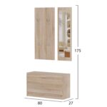ΣΕΤ ΕΙΣΟΔΟΥ ΜΕ ΚΑΘΡΕΠΤΗ VERN HM2476.01 ΜΕΛΑΜΙΝΗ ΣΕ ΣΟΝΑΜΑ 80x27x175Υεκ - Image 2
