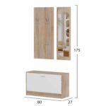 ΣΕΤ ΕΙΣΟΔΟΥ ΜΕ ΚΑΘΡΕΠΤΗ VERN HM2476.04 ΜΕΛΑΜΙΝΗ ΣΕ ΣΟΝΑΜΑ-ΛΕΥΚΟ 80x27x175Υεκ - Image 2