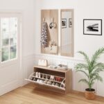 ΣΕΤ ΕΙΣΟΔΟΥ ΜΕ ΚΑΘΡΕΠΤΗ VERN HM2476.04 ΜΕΛΑΜΙΝΗ ΣΕ ΣΟΝΑΜΑ-ΛΕΥΚΟ 80x27x175Υεκ - Image 4