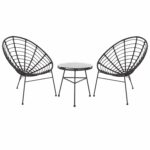 ΣΕΤ ΕΞΩΤΕΡΙΚΟΥ ΧΩΡΟΥ 3ΤΜΧ ALLEGRA HM21047.12 ΜΑΥΡΟ ΣΥΝΘ.RATTAN & ΜΕΤΑΛΛΟ