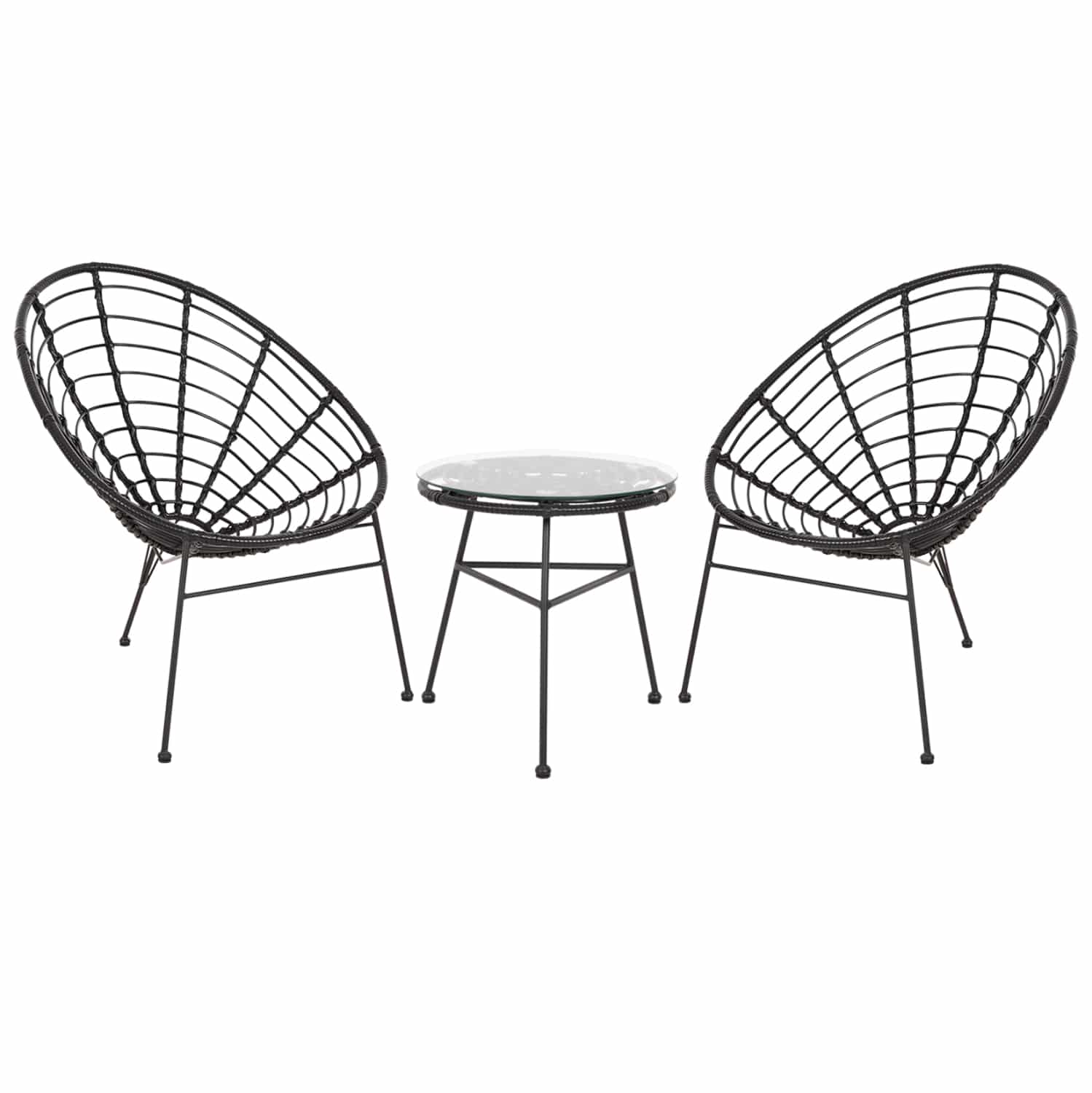 set-exoterikoy-choroy-3tmch-fb92104712-m ΣΕΤ ΕΞΩΤΕΡΙΚΟΥ ΧΩΡΟΥ 3ΤΜΧ ALLEGRA HM21047.12 ΜΑΥΡΟ ΣΥΝΘ.RATTAN & ΜΕΤΑΛΛΟ - Image 1