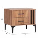 ΣΕΤ ΚΡΕΒΑΤΟΚΑΜΑΡΑΣ 4ΤΜΧ HARRY HM21115 ΜΕΛΑΜΙΝΗ ΣΕ ΦΥΣΙΚΟ ΞΥΛΟΥ & ΜΑΥΡΟ ΧΡΩΜΑ - Image 3
