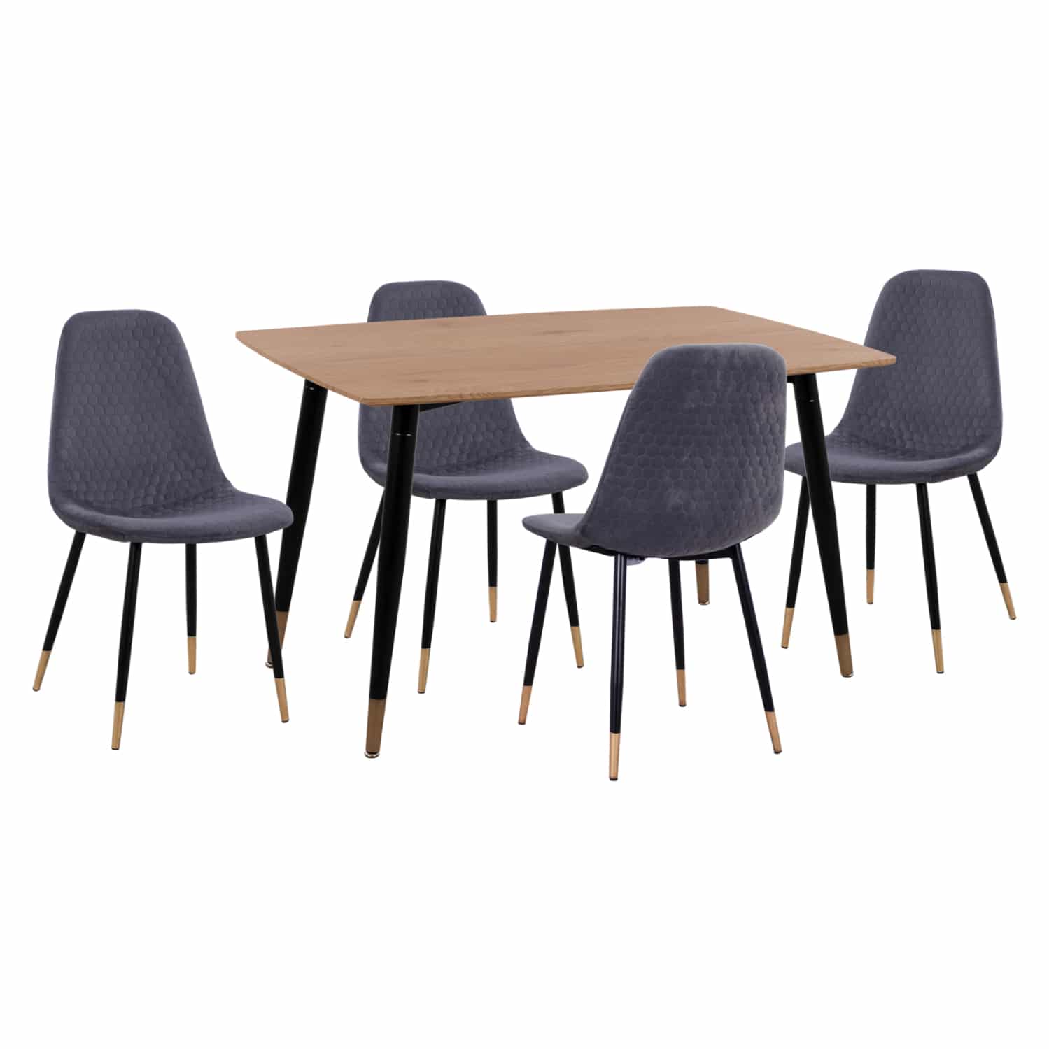 set-trapezarias-5tmch-fb91119601-mdf-top ΣΕΤ ΤΡΑΠΕΖΑΡΙΑΣ 5ΤΜΧ ALIZA HM11196.01 MDF TOP-ΒΕΛΟΥΔΟ ΓΚΡΙ & ΜΕΤΑΛΛΟ ΜΑΥΡΟ - Image 1