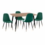 ΣΕΤ ΤΡΑΠΕΖΑΡΙΑΣ 5ΤΜΧ ALIZA HM11196.03 MDF TOP-ΒΕΛΟΥΔΟ ΚΥΠΑΡΙΣΣΙ & ΜΕΤΑΛΛΟ ΜΑΥΡΟ