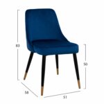 ΣΕΤ ΤΡΑΠΕΖΑΡΙΑΣ 5ΤΜΧ JOLIE HM11198.08 MDF TOP-ΒΕΛΟΥΔΟ ΜΠΛΕ & ΜΕΤΑΛΛΟ ΜΑΥΡΟ - Image 2