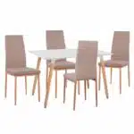 ΣΕΤ ΤΡΑΠΕΖΑΡΙΑΣ 5ΤΜΧ MINIMAL HM11767 ΛΕΥΚΟ MDF-ΜΠΕΖ ΥΦΑΣΜΑ