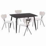 ΣΕΤ ΤΡΑΠΕΖΑΡΙΑΣ 5ΤΜΧ RAVEN HM21067.02 ΚΕΡΑΜΙΚΟ TOP ΜΑΥΡΟ ΜΑΡΜΑΡΟ--ΜΕΤΑΛΛΟ