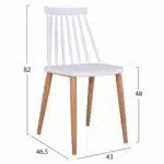 ΣΕΤ ΤΡΑΠΕΖΑΡΙΑΣ 5ΤΜΧ MINIMAL HM21172 MDF TOP ΣΕ ΛΕΥΚΟ-ΣΚΕΛΕΤΟΣ ΣΕ ΦΥΣΙΚΟ ΞΥΛΟΥ - Image 3
