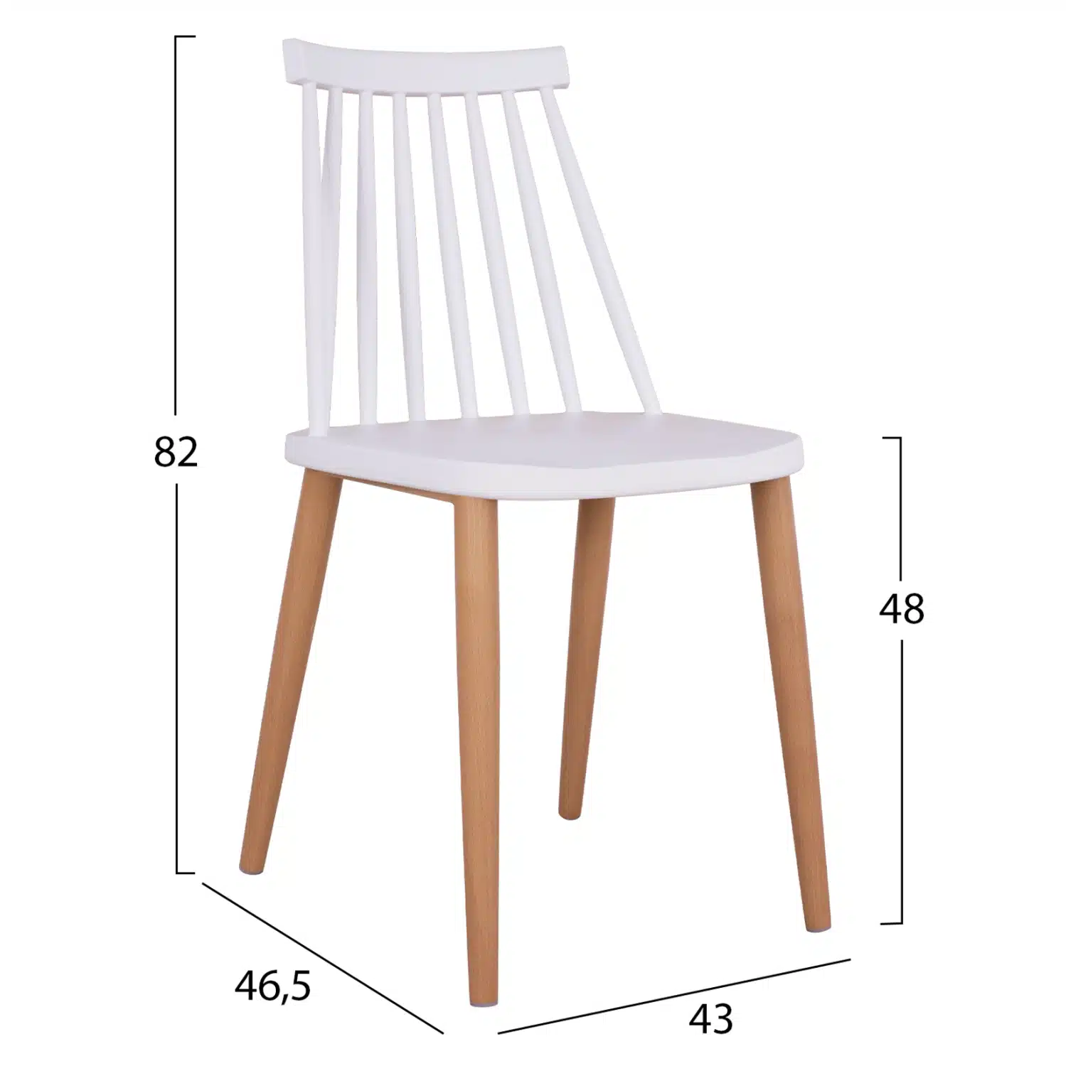 ΣΕΤ ΤΡΑΠΕΖΑΡΙΑΣ 5ΤΜΧ MINIMAL HM21172 MDF TOP ΣΕ ΛΕΥΚΟ-ΣΚΕΛΕΤΟΣ ΣΕ ΦΥΣΙΚΟ ΞΥΛΟΥ - Image 3