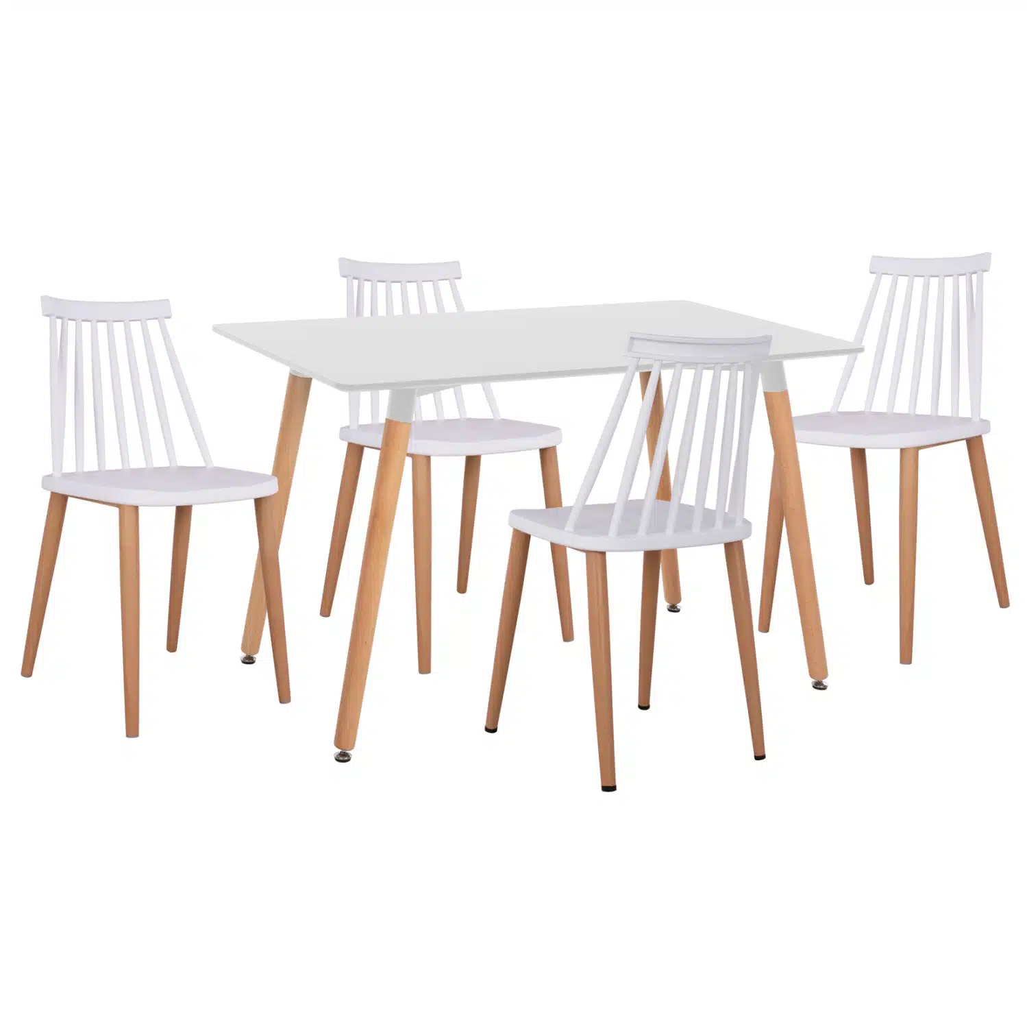 ΣΕΤ ΤΡΑΠΕΖΑΡΙΑΣ 5ΤΜΧ MINIMAL HM21172 MDF TOP ΣΕ ΛΕΥΚΟ-ΣΚΕΛΕΤΟΣ ΣΕ ΦΥΣΙΚΟ ΞΥΛΟΥ - Image 1