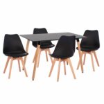 ΣΕΤ ΤΡΑΠΕΖΑΡΙΑΣ 5ΤΜΧ VEGAS HM21185 MDF TOP ΣΕ ΣΚΟΥΡΟ ΓΚΡΙ--ΠΟΔΙΑ ΟΞΙΑΣ