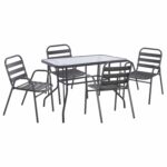 ΣΕΤ ΤΡΑΠΕΖΑΡΙΑΣ 5ΤΜΧ ADAM HM21219 ΚΑΡΕΚΛΕΣ ΜΕΤΑΛΛΙΚΕΣ & ΤΡΑΠΕΖΙ 110x60 ΓΚΡΙ