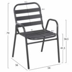 ΣΕΤ ΤΡΑΠΕΖΑΡΙΑΣ 5ΤΜΧ ADAM HM21219 ΚΑΡΕΚΛΕΣ ΜΕΤΑΛΛΙΚΕΣ & ΤΡΑΠΕΖΙ 110x60 ΓΚΡΙ - Image 3