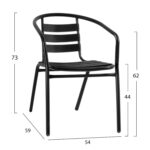 ΣΕΤ ΤΡΑΠΕΖΑΡΙΑΣ 5ΤΜΧ ADAM HM21220 ΚΑΡΕΚΛΕΣ ΜΕΤΑΛΛΙΚΕΣ & ΤΡΑΠΕΖΙ 110x60 ΜΑΥΡΟ - Image 3