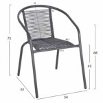 ΣΕΤ ΤΡΑΠΕΖΑΡΙΑΣ 5ΤΜΧ SWIFTER HM21222 ΚΑΡΕΚΛΕΣ ΜΕΤΑΛΙΚΕΣ & ΤΡΑΠΕΖΙ 110x60 ΓΚΡΙ - Image 3