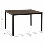 ΣΕΤ ΤΡΑΠΕΖΑΡΙΑΣ GOOSE 5ΤΜΧ HM9530.01 MDF ΚΑΡΥΔΙ-ΜΕΤΑΛΛΟ ΜΑΥΡΟ 120x80x75Yεκ. - Image 2