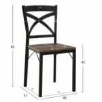 ΣΕΤ ΤΡΑΠΕΖΑΡΙΑΣ GOOSE 5ΤΜΧ HM9530.01 MDF ΚΑΡΥΔΙ-ΜΕΤΑΛΛΟ ΜΑΥΡΟ 120x80x75Yεκ. - Image 3