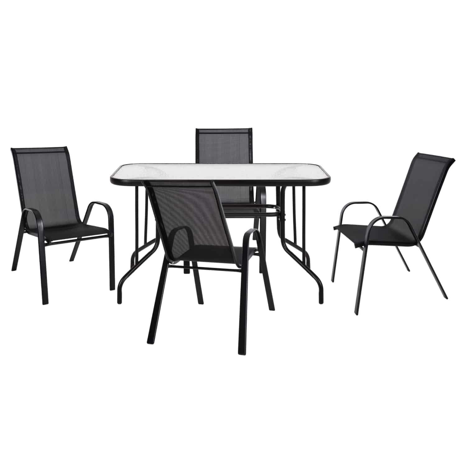 set-trapezarias-exchoroy-fb9519313-trape ΣΕΤ ΤΡΑΠΕΖΑΡΙΑΣ 5ΤΜΧ HM5193.13 ΜΕΤΑΛΛΙΚO ΜΕ 4 ΚΑΡΕΚΛΕΣ & ΤΡΑΠΕΖΙ 110x60 ΜΑΥΡΟ - Image 1