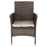 ΣΕΤ ΤΡΑΠΕΖΑΡΙΑΣ ΕΞΩΤ.ΧΩΡΟΥ 5ΤΜΧ HM5965 ΚΑΦΕ RATTAN-ΜΕΤΑΛΛΙΚΟΣ ΣΚΕΛΕΤΟΣ-ΓΥΑΛΙΝΗ ΕΠΙΦΑΝΕΙΑ - Image 6