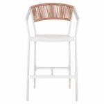 ΣΚΑΜΠΟ ΑΛΟΥΜΙΝΙΟΥ HM5892.12 ΜΕΣΑΙΟΥ ΥΨΟΥΣ RATTAN & TEXTLINE ΛΕΥΚΟ ΜΠΕΖ 55x56,5x99Y - Image 3