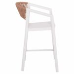 ΣΚΑΜΠΟ ΑΛΟΥΜΙΝΙΟΥ HM5892.12 ΜΕΣΑΙΟΥ ΥΨΟΥΣ RATTAN & TEXTLINE ΛΕΥΚΟ ΜΠΕΖ 55x56,5x99Y - Image 4