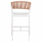 ΣΚΑΜΠΟ ΑΛΟΥΜΙΝΙΟΥ HM5892.12 ΜΕΣΑΙΟΥ ΥΨΟΥΣ RATTAN & TEXTLINE ΛΕΥΚΟ ΜΠΕΖ 55x56,5x99Y - Image 6