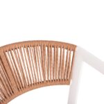 ΣΚΑΜΠΟ ΑΛΟΥΜΙΝΙΟΥ HM5892.12 ΜΕΣΑΙΟΥ ΥΨΟΥΣ RATTAN & TEXTLINE ΛΕΥΚΟ ΜΠΕΖ 55x56,5x99Y - Image 7