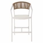 ΣΚΑΜΠΟ ΑΛΟΥΜΙΝΙΟΥ ΛΕΥΚΟ HM5892.32 ΜΕΣ. ΥΨΟΥΣ-ΜE RATTAN & TΕΧΤLINE 57x57x99,5Yεκ. - Image 2