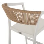 ΣΚΑΜΠΟ ΑΛΟΥΜΙΝΙΟΥ ΜΕ ΜΠΡΑΤΣΑ ΛΕΥΚΟ PE RATTAN ΠΛΑΤΗ TEXTLINE 56x58x105Y εκ.HM5892.02 - Image 7