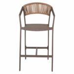 ΣΚΑΜΠΟ ΑΛΟΥΜΙΝΙΟΥ ΣΑΜΠΑΝΙ ΜΕ ΜΠΡΑΤΣΑ RATTAN & TEXTLINE 56x58x105Yεκ.HM5892.23 - Image 2