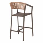 ΣΚΑΜΠΟ ΑΛΟΥΜΙΝΙΟΥ ΣΑΜΠΑΝΙ ΜΕ ΜΠΡΑΤΣΑ RATTAN & TEXTLINE 56x58x105Yεκ.HM5892.23 - Image 4
