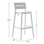 ΣΚΑΜΠΟ BAR ΠΟΛΥΠΡΟΠΥΛΕΝΙΟΥ SNOD2 HM6100.01 ΛΕΥΚΟ 37,2x50x101,5Υεκ. - Image 2