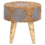 ΣΚΑΜΠΟ BEAM HM7826 ΞΥΛΟ ΤΕΑΚ ΚΑΙ SEAGRASS ΣΕ ΦΥΣΙΚΟ & ΓΚΡΙ Φ43x45Yεκ. - Image 3