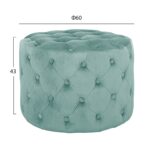 ΣΚΑΜΠΟ KASSIE ΦΥΣΤΙΚΙ ΒΕΛΟΥΔΟ ΤΥΠΟΥ CHESTERFIELD HM8406.07 Φ60X43Υ εκ. - Image 2