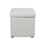 ΣΚΑΜΠΟ ΜΕ ΑΠΟΘΗΚΕΥΤΙΚΟ ΧΩΡΟ PU ΛΕΥΚΟ CUBE HM224.02 36,5x36,5x36Υεκ. - Image 2